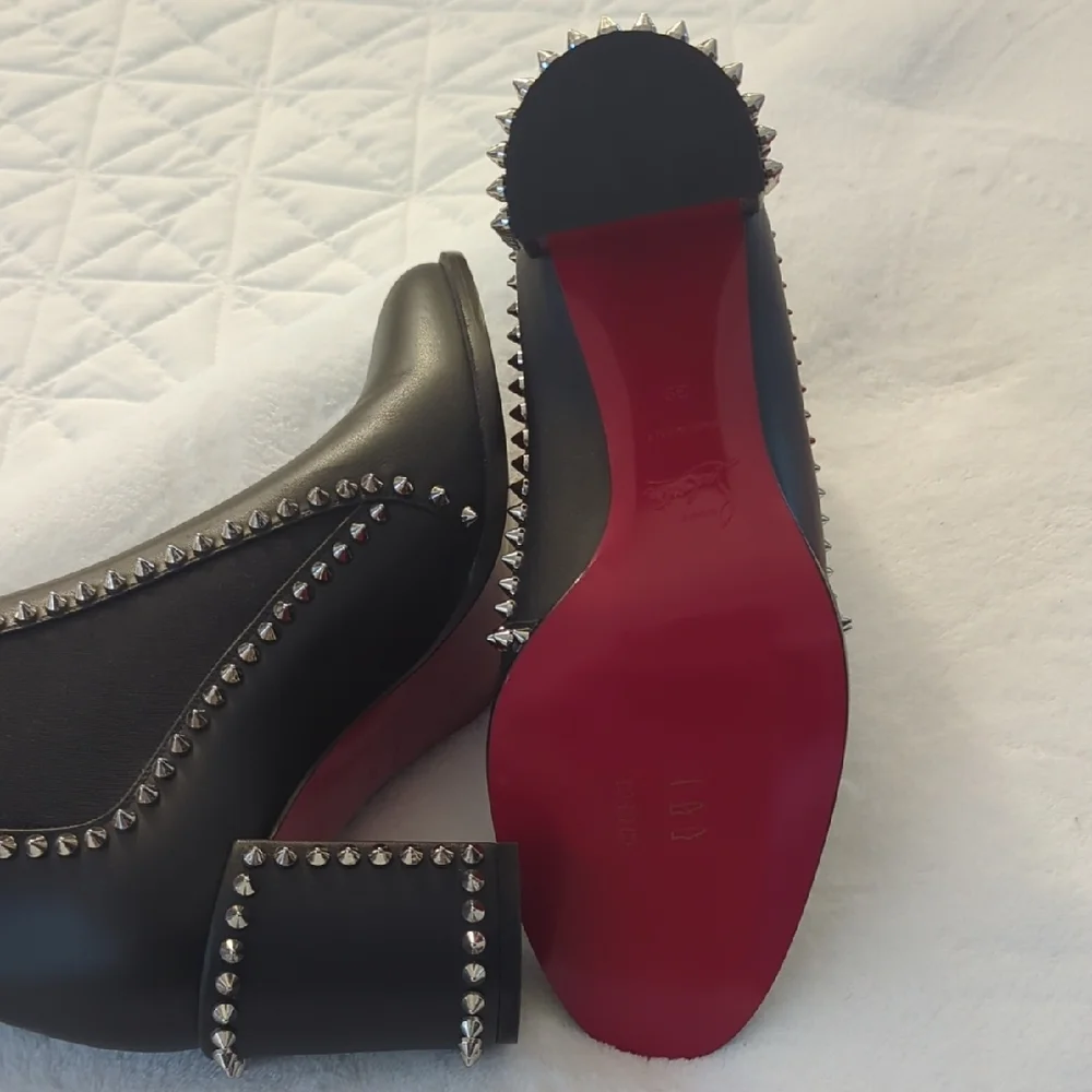 Christian Louboutin Black Studded Ankle Boots - Picture 4 of 4